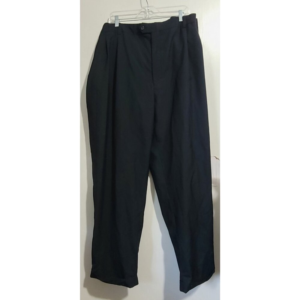 George Foreman Comfort Zone Dress Pants Pleated Black Big & Tall 60x32